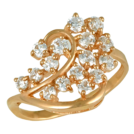 Кольцо, золото, фианит, 71341